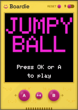 The jumpy ball game running on Boardie