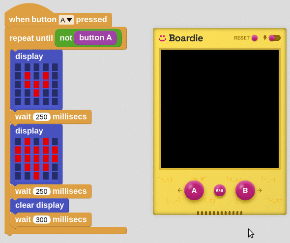 The heartbeat project running on Boardie