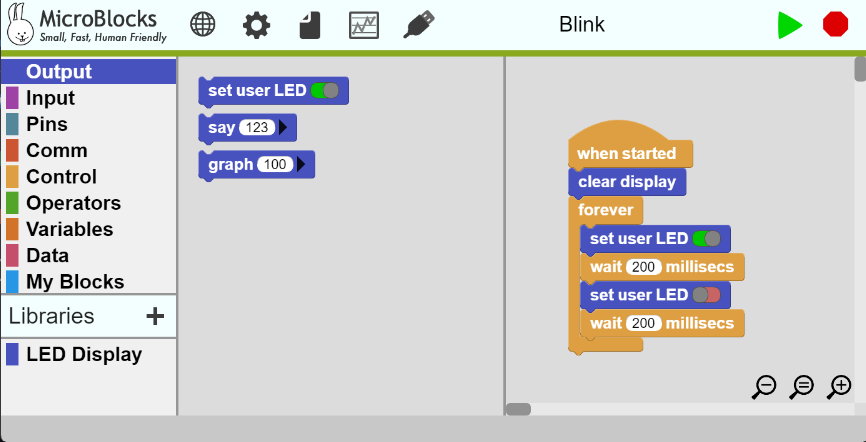 Old MicroBlocks UI